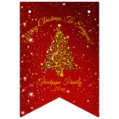 Ster voor overeenkomende kerstset rode gouden boom vlaggetjes (Eerste vlag)