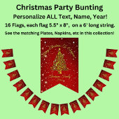 Ster voor overeenkomende kerstset rode gouden boom vlaggetjes