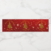 Ster voor overeenkomende kerstset rode gouden boom waterfles etiket (Enkel label)