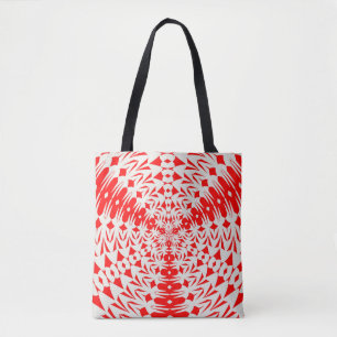 Ster Wit En Rood Geometrische Vorm Kaleidoscoop.jp Tote Bag