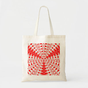 Ster Wit En Rood Goemetrische Vorm Kaleidoscoop Tote Bag