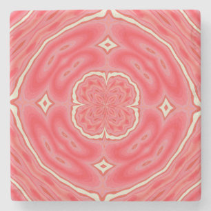 Ster Witte En Rode Klaverblad Kaleidoscoop Stenen Onderzetter