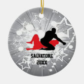 Ster Wrestlers kerstversiering Keramisch Ornament (Voorkant)