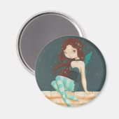 Ster- zoete ster fee op een bakstenen muur magneet (Voorkant / Achterkant)