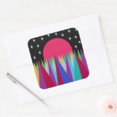 Ster Zonsondergang  Vierkante Sticker (Envelop)