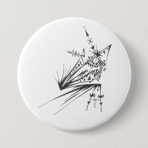 Ster Zwart Abstract Tribal Tattoo Kunst Ronde Button 7,6 Cm