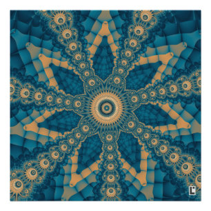 Sterbloemfractal Foto Afdruk