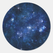 Steren aan donkere hemel, doe-het-zelf tekst kunst ronde sticker (Voorkant)