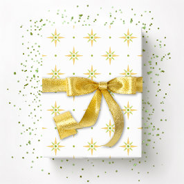 Steren en Stippen in Palm en Geel Cadeaupapier
