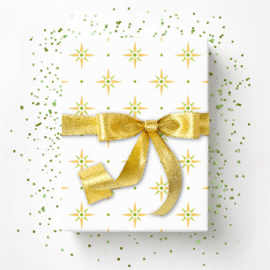 Steren en Stippen in Palm en Geel Cadeaupapier