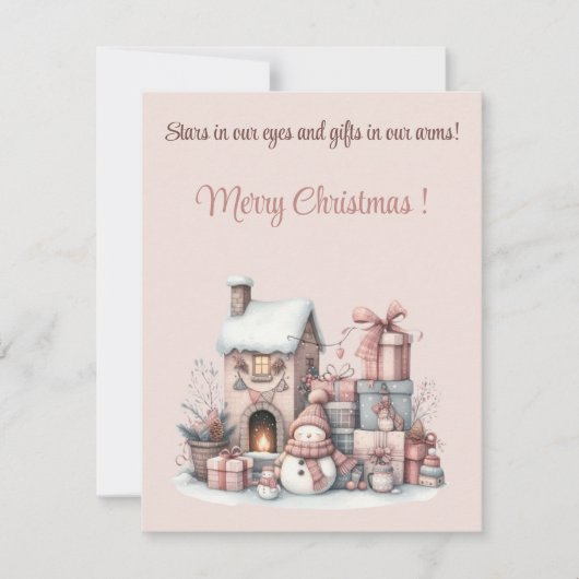 Steren in onze ogen en cadeaus in onze armen! kaart (Voorkant)