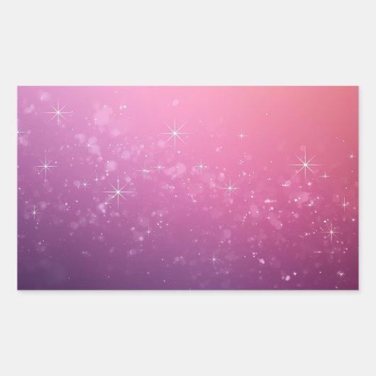 Steren In Roze Ruimte Rechthoekige Sticker (Voorkant)