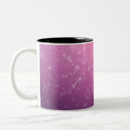 Steren In Roze Ruimte Tweekleurige Koffiemok