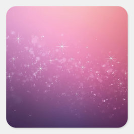Steren In Roze Ruimte Vierkante Sticker