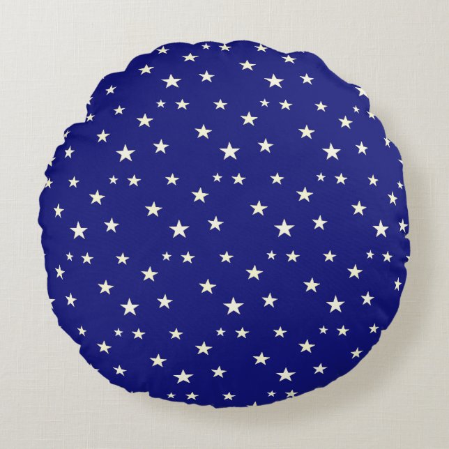 Steren op blauwe achtergrond rond kussen (Voorkant)