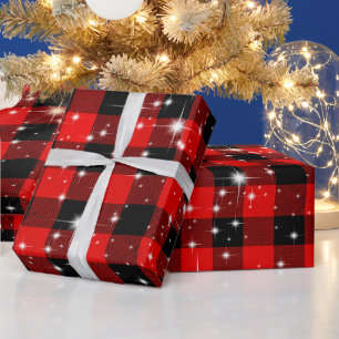 Steren op Buffalo Plaid Cadeaupapier