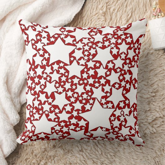 Steren, Steren, Steren in Rood en Wit Kussen (Deken)