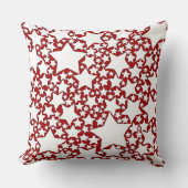 Steren, Steren, Steren in Rood en Wit Kussen (Voorkant)