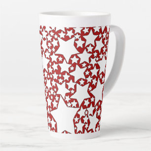Steren, Steren, Steren in Rood en Wit Latte Mok