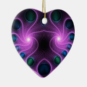 Stereo Love Heart Fractal Pink Tree Ornament (Rechts)