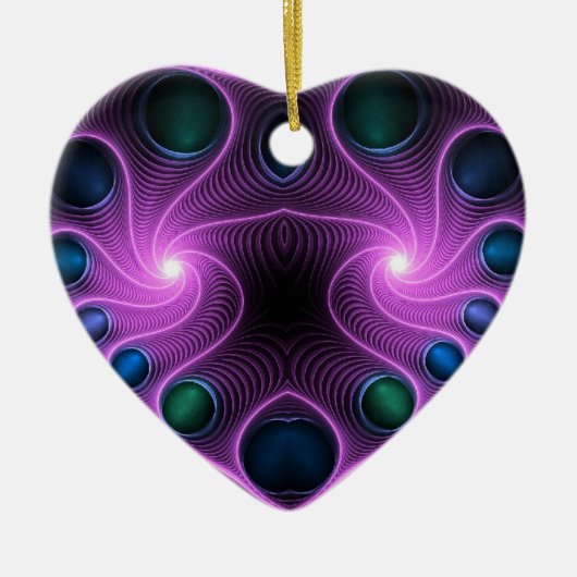 Stereo Love Heart Fractal Pink Tree Ornament (Voorkant)
