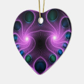 Stereo Love Heart Fractal Pink Tree Ornament (Links)