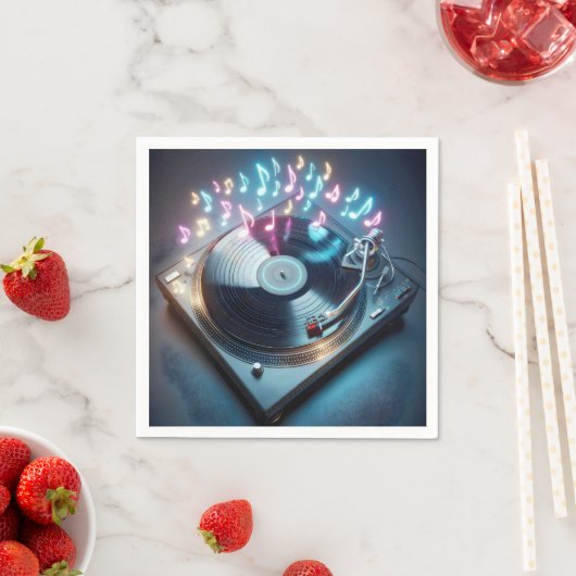 Stereo Platenspeler met Neon Notes Servet (Insitu)