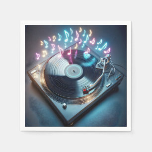 Stereo Platenspeler met Neon Notes Servet