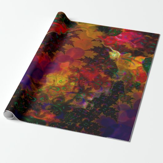 Stereo Trippin Psychedelic Abstract Cadeaupapier (Uitgerold)