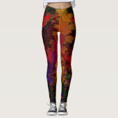 Stereo Trippin Psychedelic Abstract Leggings (Voorkant)