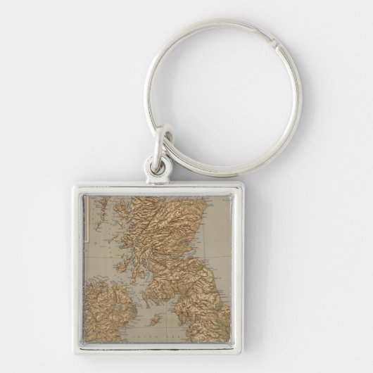 Stereografische kaart, Britse eilanden Sleutelhanger (Voorkant)