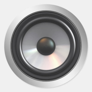 STEREOLUIDSPREKER RONDE STICKER