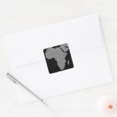 Stereoscopisch uitzicht van Noord-Amerika Vierkante Sticker (Envelop)