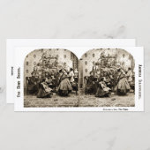  Stereoview - Kerstavond bij de Boom Feestdagenkaart (Voorkant / Achterkant)