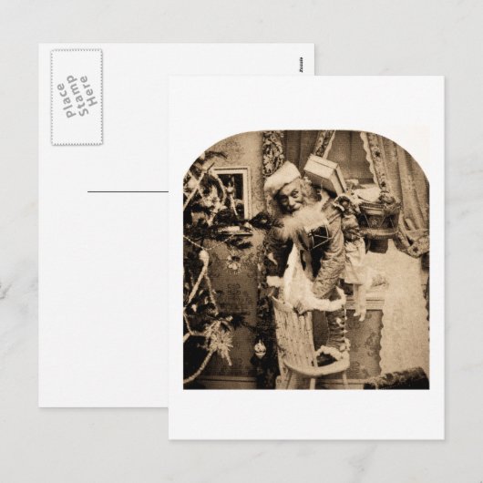  Stereoview - Kerstbezorging Feestdagenkaart (Voorkant / Achterkant)