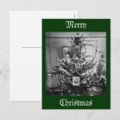 Stereoview Kerstboom Victoriaans 1800s  Feestdagenkaart (Voorkant / Achterkant)