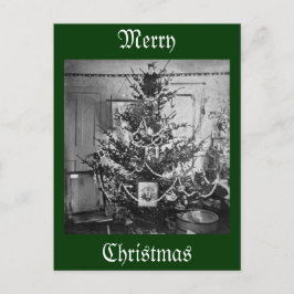 Stereoview Kerstboom Victoriaans 1800s Feestdagenkaart