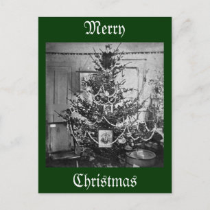 Stereoview Kerstboom Victoriaans 1800s  Feestdagenkaart