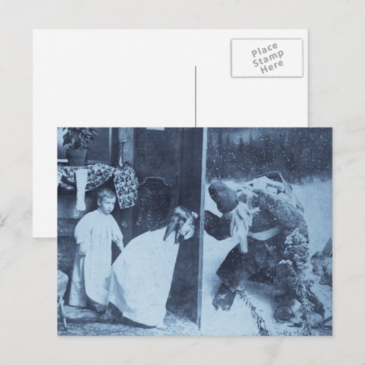 Stereoview - Kerstman?  circa 1899 Feestdagenkaart (Voorkant / Achterkant)