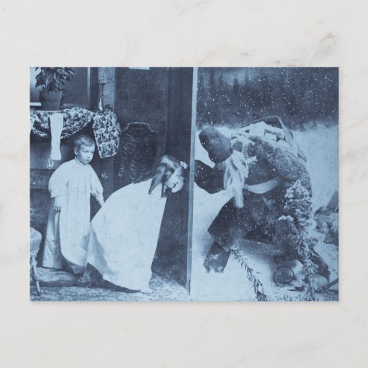 Stereoview - Kerstman?  circa 1899 Feestdagenkaart (Voorkant)