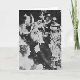 Stereoview Kerstman en de Dames Kerst Feestdagen Kaart