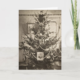 Stereoview Oude tijd kerstboom Feestdagen Kaart