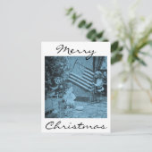 Stereoview - Patriottische Kerstmis circa 1901 Feestdagenkaart (Staand voorkant)