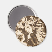  stereoview - Santa en de dames Magneet (Voorkant / Achterkant)