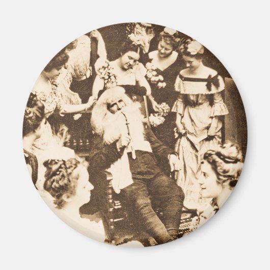  stereoview - Santa en de dames Magneet (Voorkant)