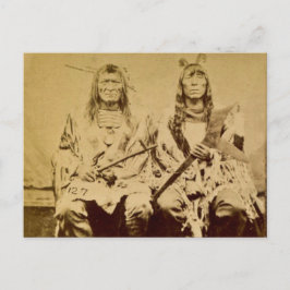 Stereoview van de Raad van de Sioux-oorlog Briefkaart