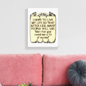 Sterf En Heb Schulden Grappige Poster Canvas Afdruk (Insitu (Woonkamer))