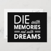 Sterf met herinneringen niet met dromen briefkaart (Voorkant / Achterkant)