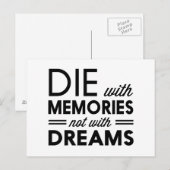 Sterf met herinneringen niet met dromen briefkaart (Voorkant / Achterkant)