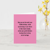 Sterf niet tot 100 op vakantie met jonge man kaart (Gele Bloem)